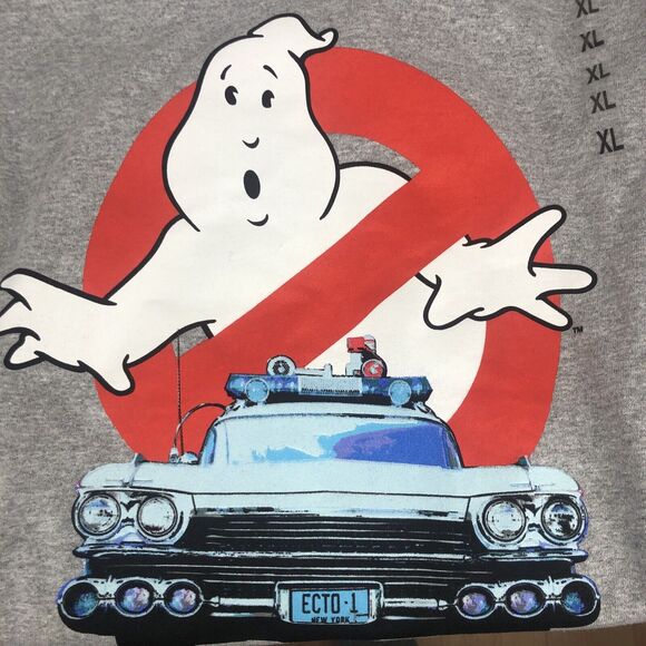 Ghostbusters Men's T Shirt XL Ghost Vehicle ECTO-1 New York Grey Red NEW - Picture 6 of 6